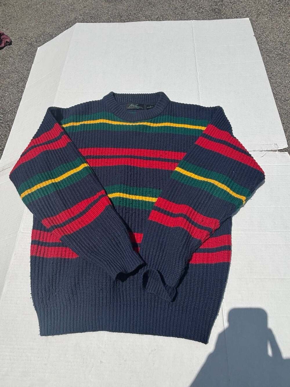 Vintage Melange Striped Crewneck Sweater Size Medium